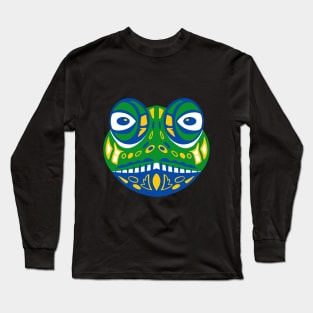 lizard iguana colourful funny head Long Sleeve T-Shirt